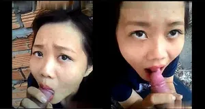 Gấu mút cậu bé ở vườn sau nhà